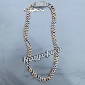 Premium VVS Moissanite 15 MM Kubański łańcuszek, Iced out Diamond Cuban Link Męskie łańcuszki, 925 Sterling Silver Męski naszyjnik hip-hopowy, prezent w postaci łańcuszków