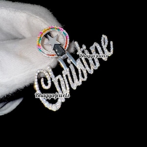 Joyería de lujo personalizada, collar con colgante de letra en oro blanco de 10 quilates, collar con inicial de moissanita VVS helada estilo hip hop, regalos para ella y él.