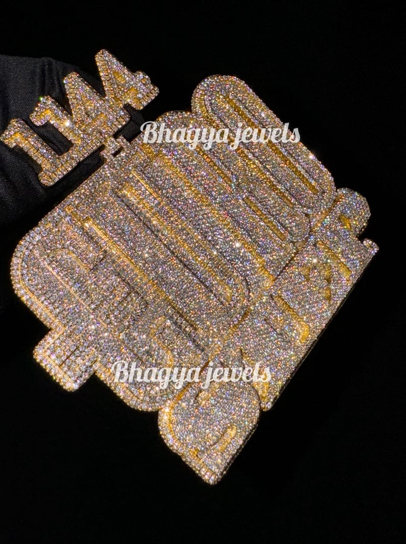 Rapper Pendant Numbers VVS Number Bail Hip Hop Custom Letter Name Number Logo Pendant, Iced ...