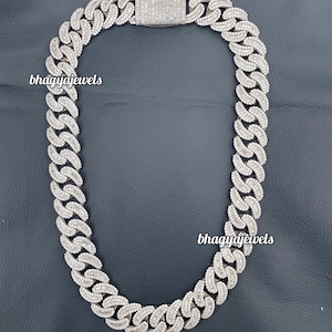 Premium 18 mm Gruby Baguette Okrągły VVS Moissanite Miami Kubańskie Ogniwo Męski Łańcuch Bling Iced Out 925 Srebrny Łańcuch Hip Hop Dla Mężczyzn Biżuteria