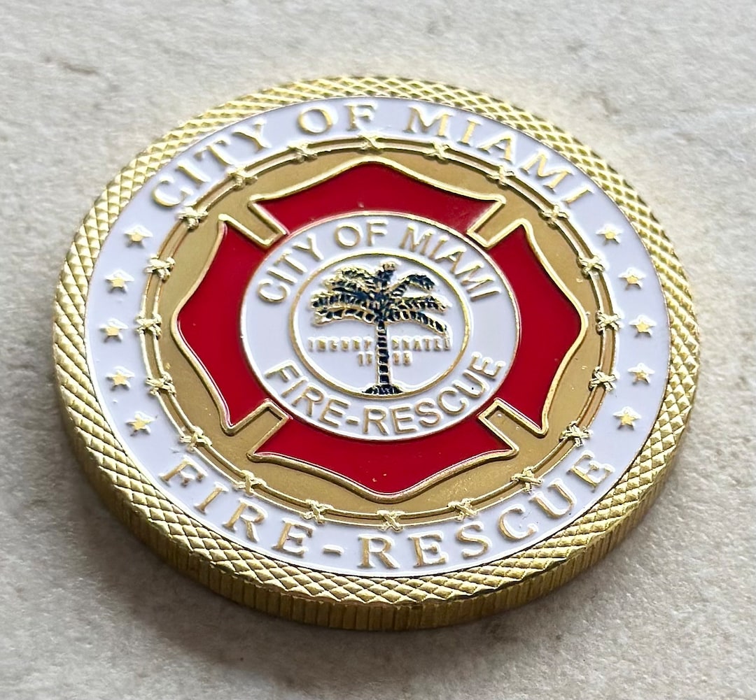City of Miami Fire Department Challenge Coin Fire Rescue - Etsy