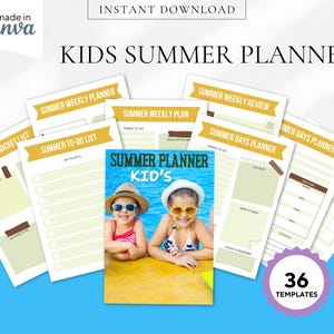Kids Summer Planner | Printable Activity Planner for Kids | Summer Vacation Schedule | Kids Chore Chart | Summer Fun Journal