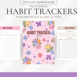 Printable Habit Tracker Template | Daily, Weekly, Monthly Habit Tracking | Productivity Planner | Goal Tracker | Wellness Organizer