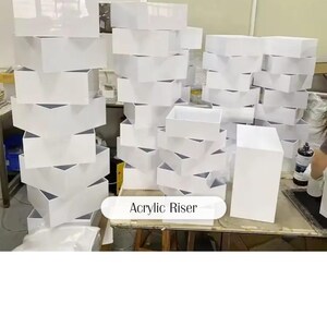 5 0r 10 Piece Set, White Acrylic Risers, White Display Risers, Acrylic ...