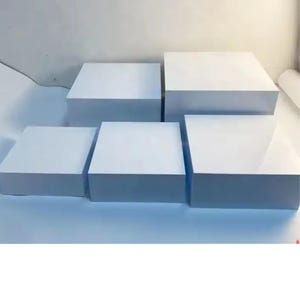 5 0r 10 Piece set, White Acrylic risers, White Display Risers, Acrylic Display Stand, Shelf Risers, Display Stands, We Customized for you.