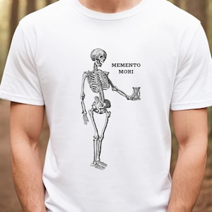 Memento Mori - Skeleton with Hourglass - Unisex Jersey Short Sleeve Tee