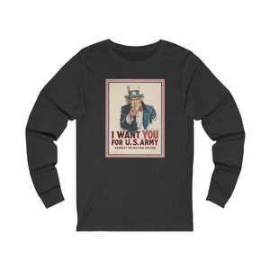 Uncle Sam - Flagg Recruiting Poster - T-shirt met lange mouwen