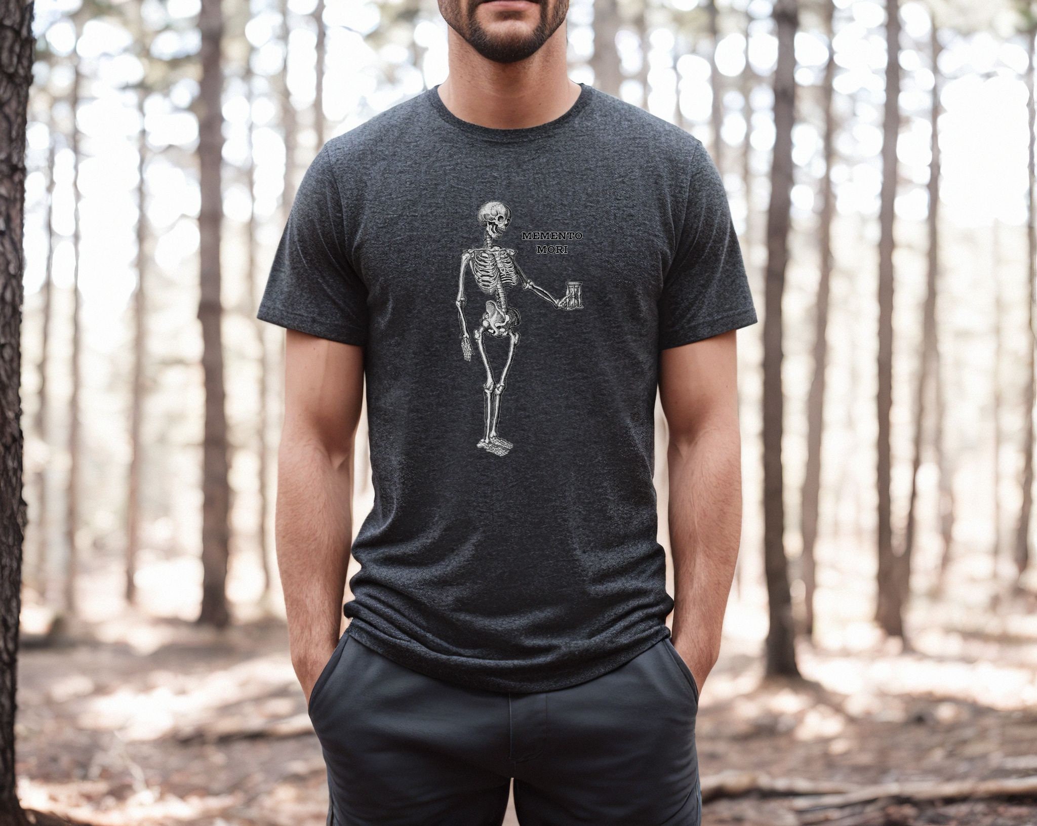 Memento Mori - Skeleton With Hourglass - Unisex Jersey Short Sleeve Tee ...