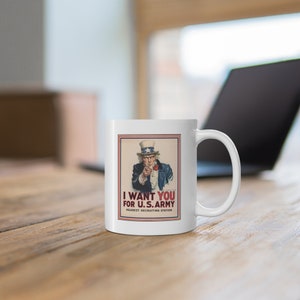 Uncle Sam - Flagg Recruiting Poster - Witte keramische mok