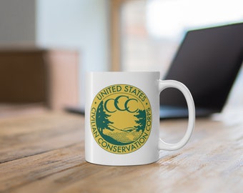 Civilian Conservation Corps - CCC - Farblogo - Weiße Keramiktasse