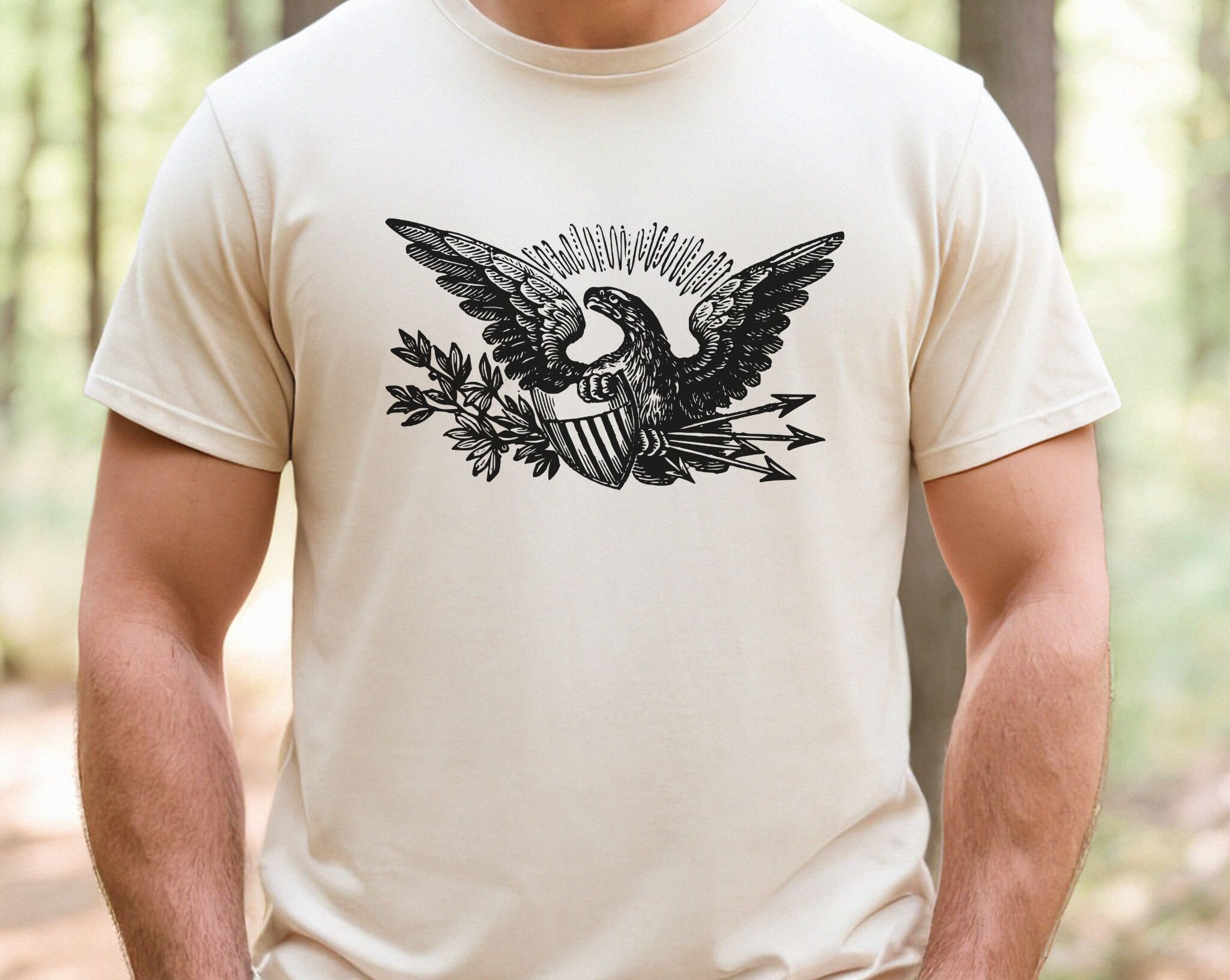 American Eagle, 1830 - Black Graphic - Unisex Jersey Short