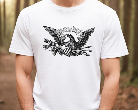 American Eagle, 1830 - Black Graphic - Unisex Jersey Short