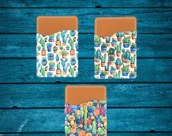 Sonoran Desert Phone Card Holder, Cute Print Card Wallet, Card Caddy, Credit Card Holder for Cell Phone, Moxie Bling