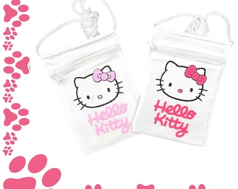 Bolso bandolera Kawaii Kitty rosa neón o rosa claro