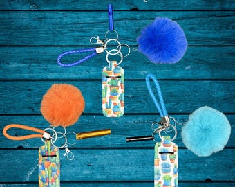 MOXIE BLING: Sonoran Desert Moxie Bling - Maximize Your Moxie - Pom-Pom, Chapstick Holder, Safety Whistle, Wristlet