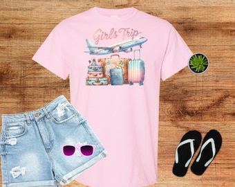Girls Trip Travel Club Ladies Shirt Retro Design