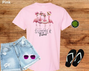 Flamingo Shirts, Join the Flock, Summer Vibes Flamingos