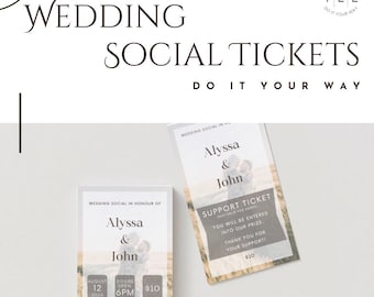 EASY Wedding Social Ticket Template | Editable Canva Design (3.5x2in) Digital Download