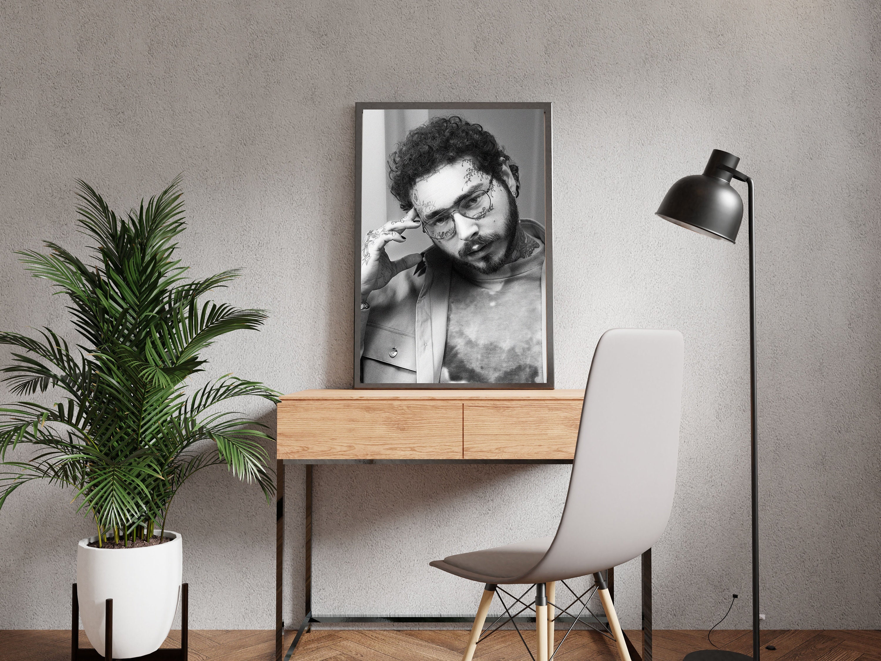 Post Malone Poster Print, Black and White, Post Malone Merch, Rapper