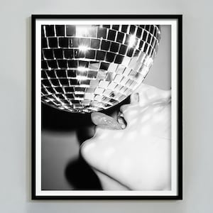 Disco Ball Print, Black And White, Feminist Poster, Sensual Wall Art, Girl Room Decor, Digital Download, Disco Party Poster, Fashion Photos