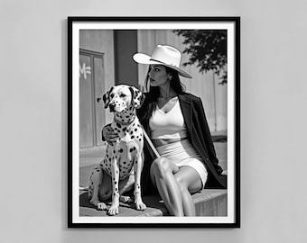 Retro Cowgirl Poster, Black And White, Cowgirl Wall Art, Western Print, Vintage Photography, Digital Download, Chic Room Decor, Feminist Art