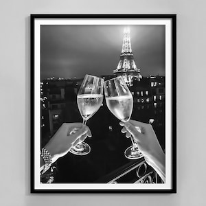 Cheers Print, Black And White, Vintage Bar Cart Poster, Cocktail Prints, Luxury Poster, Trendy Wall Art, Digital Download, Vintage Photo
