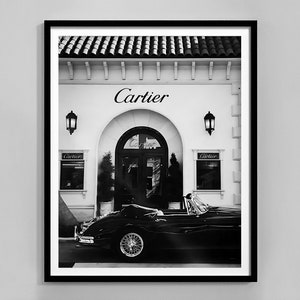 Designer Car Print, Black And White, Vintage Car Poster, Luxury Fashion Store Wall Art, Digital Download, Hypebeast Decor, Vintage Photo