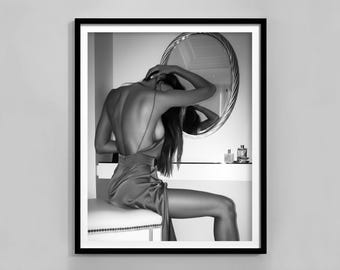 Luxury Fashion Print, Black and White, Glam Poster, Printable Hypebeast Wall Art, Digital Download, Teen Girl Room Decor