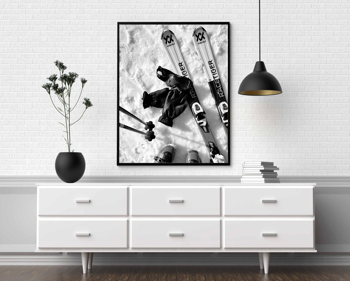 Vintage Apres Ski Poster, Black and White, Ski Lodge Decor, Vintage Ski ...