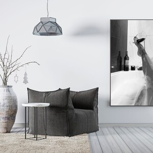 Woman Drinking Wine in Bathtub Poster, Black And White, Feminist Print, Girl Bathroom Decor, Home Bar Decor, Digital Download, Bathtub Art