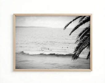 Vintage Coastal Print, Black And White, Ocean Wall Art, Fine Art Photography, Beach House Decor, Digital Download, Photography Prints