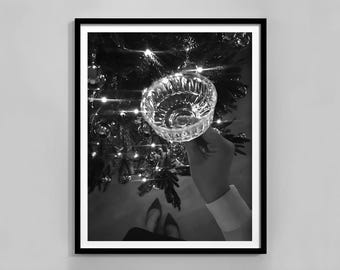 Woman Drinking Martini Poster, Black And White, Bar Cart Print, Alcohol Poster, Cocktail Wall Art, Digital Download, Home Bar Decor