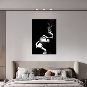 Woman Smoking Print, Black And White, Hypebeast Poster, Fashion Wall Art, Luxury Prints, Digital Download, Trendy Room Decor, Y2k Poster