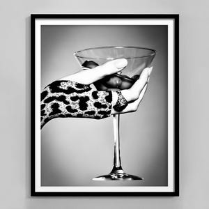 Poster Martini, schwarz weiß, Bar Print, Cocktail Poster, Bar Warenkorb Wandkunst, digitaler Download, Vintage Bar Print, Alkohol Poster