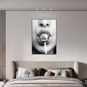 Minimalist Disco Ball Poster, Black And White, Disco Lollipop Print, Trendy Wall Art, Chic Room Decor, Wall Art Disco Ball, Digital Download