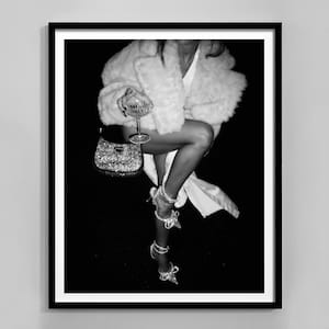 Luxury Fashion Poster, Black and White, Printable Hypebeast Wall Art, Vintage Photography, Trendy Wall Art, Y2k Room Decor, Digital Download