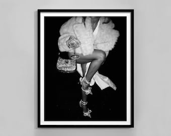 Luxury Fashion Poster, Black and White, Printable Hypebeast Wall Art, Vintage Photography, Trendy Wall Art, Y2k Room Decor, Digital Download