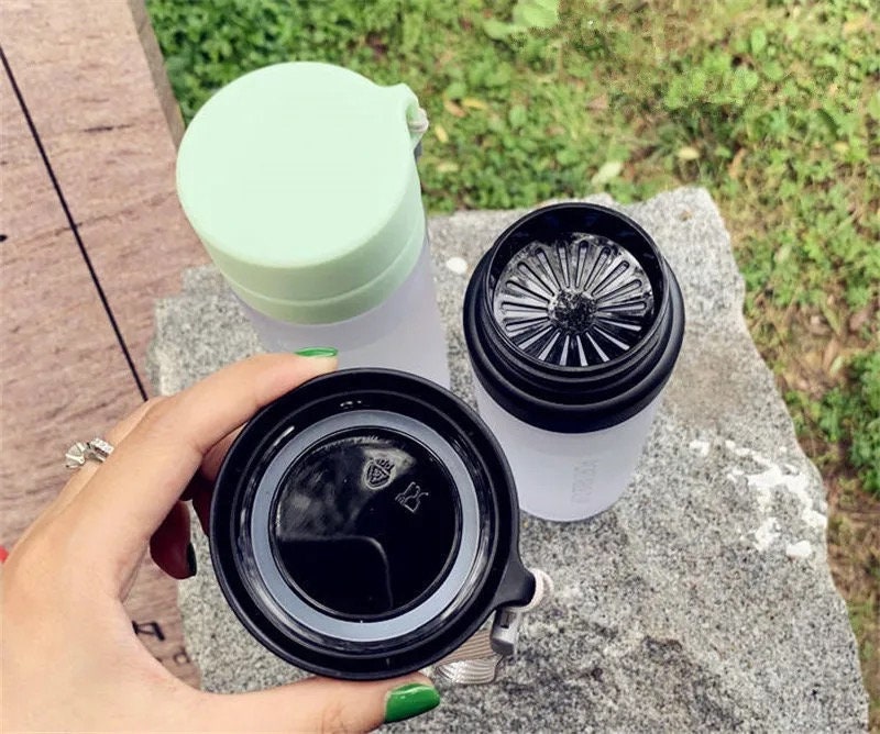 Portable Glass Water Bottle Etsy