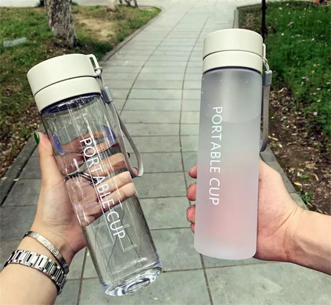 Portable Glass Water Bottle Etsy