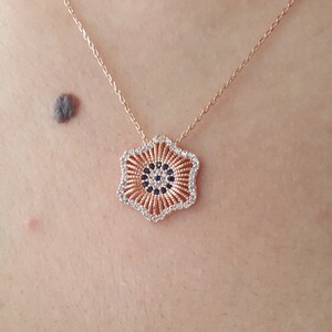 Blue Evil Eye Necklace, Good Energy and Protective Talisman, 925 Sterling Silver Necklace, Gift for Mom, Woman Necklace