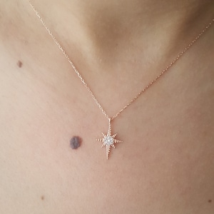 Pole Star Necklace, Safe Road Symbol, Heavenly Jewelry, 925 Sterling Silver Necklace, Gift for Mom, Gift for Lover, Gift for Woman