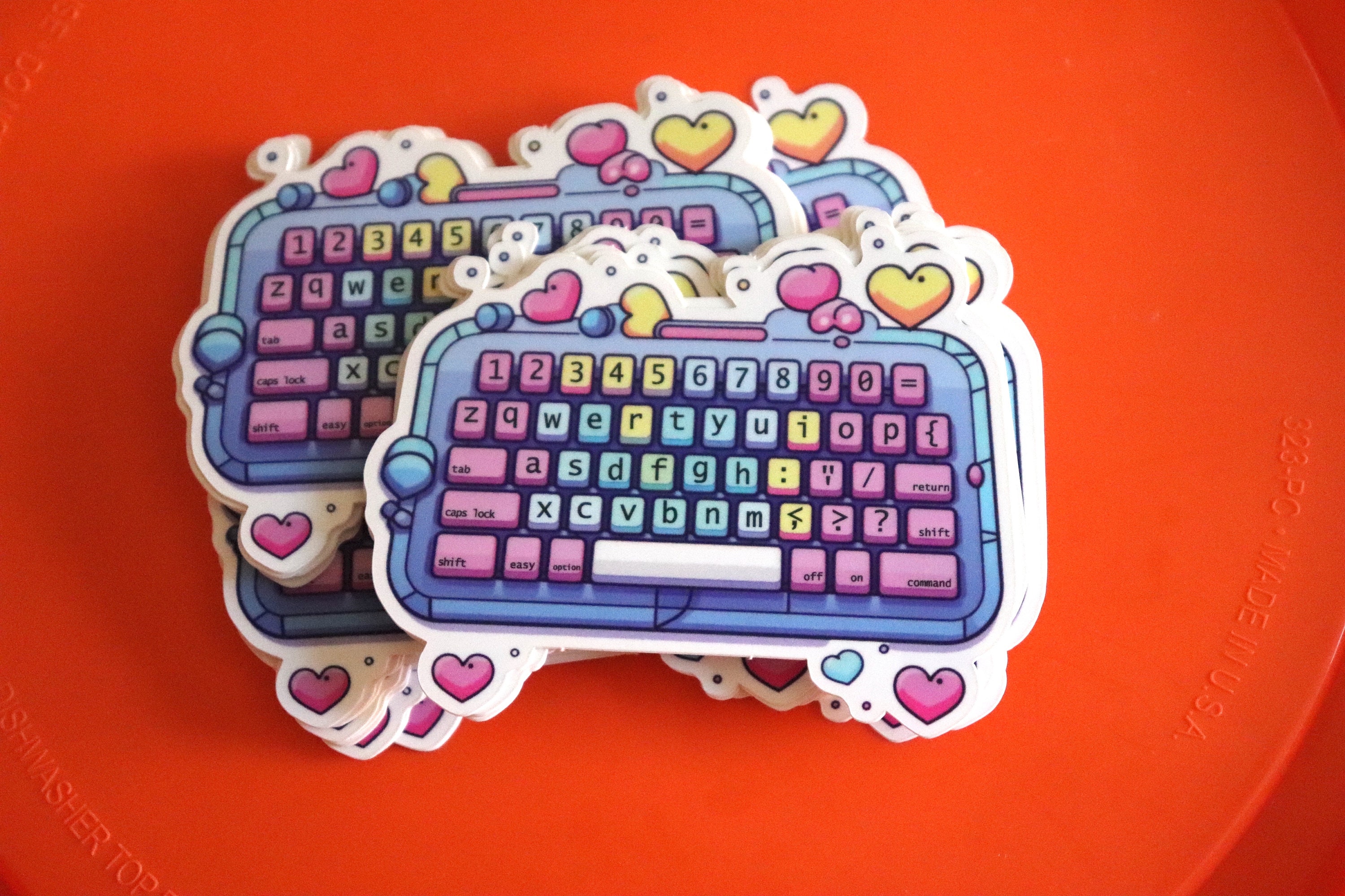 Pastel Mechanical Keyboard Matte Vinyl Sticker Kawaii Keyboard Sticker Colorful Mechanical