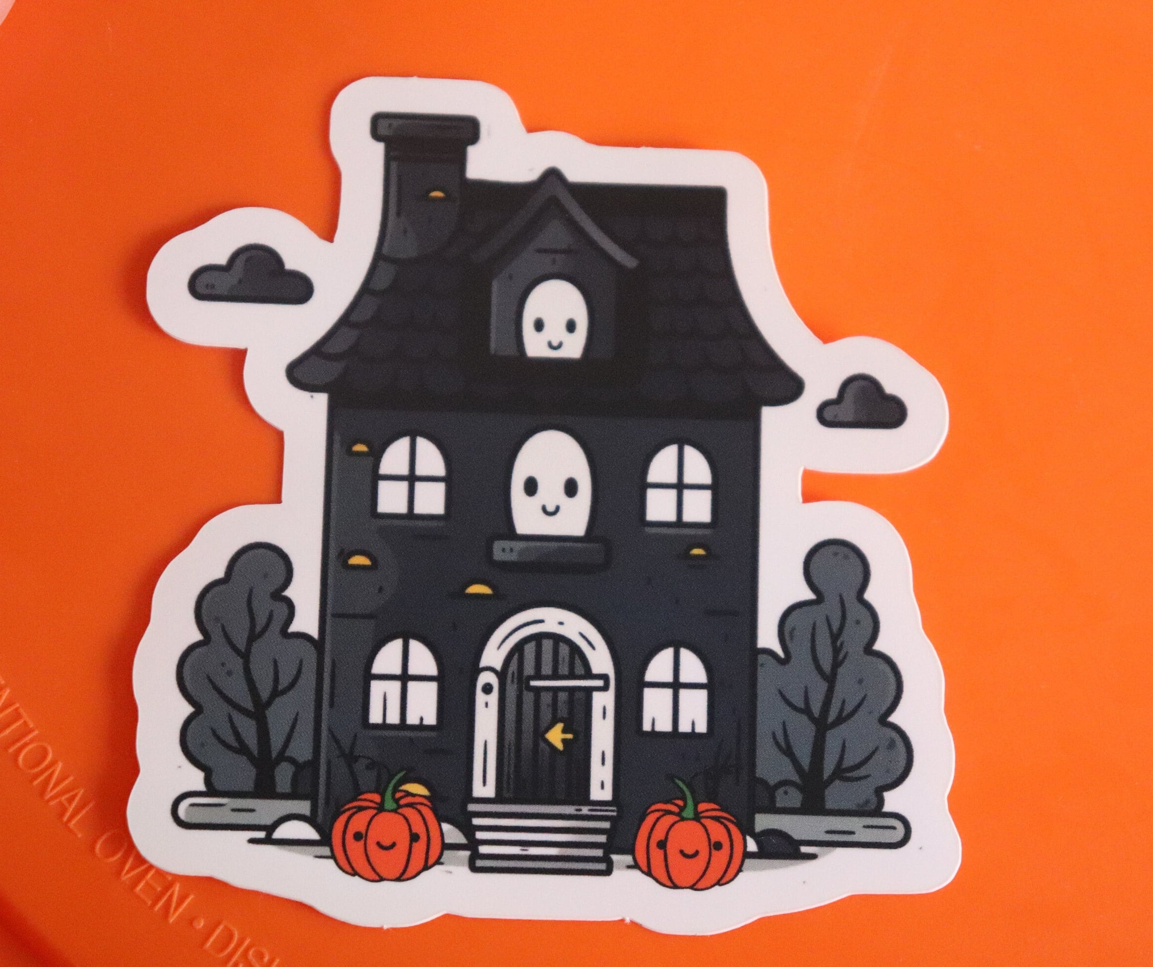 Hoonar Room Sticker Cute Haunted House, Matte Vinyl Sticker, Cute Halloween Decor ...