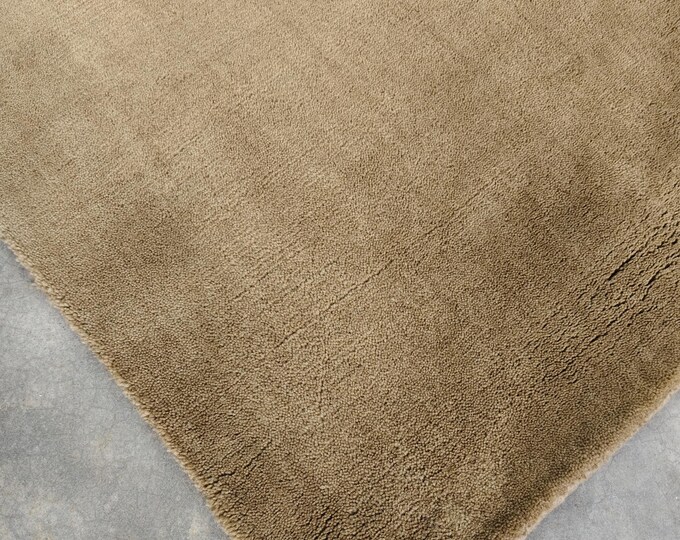 Handloom Rug, Camel Tan Rug, Neutral Beige Area Rug, Solid Minimalist Rug, Modern Contemporary Rug, Custom Size Handmade Rug