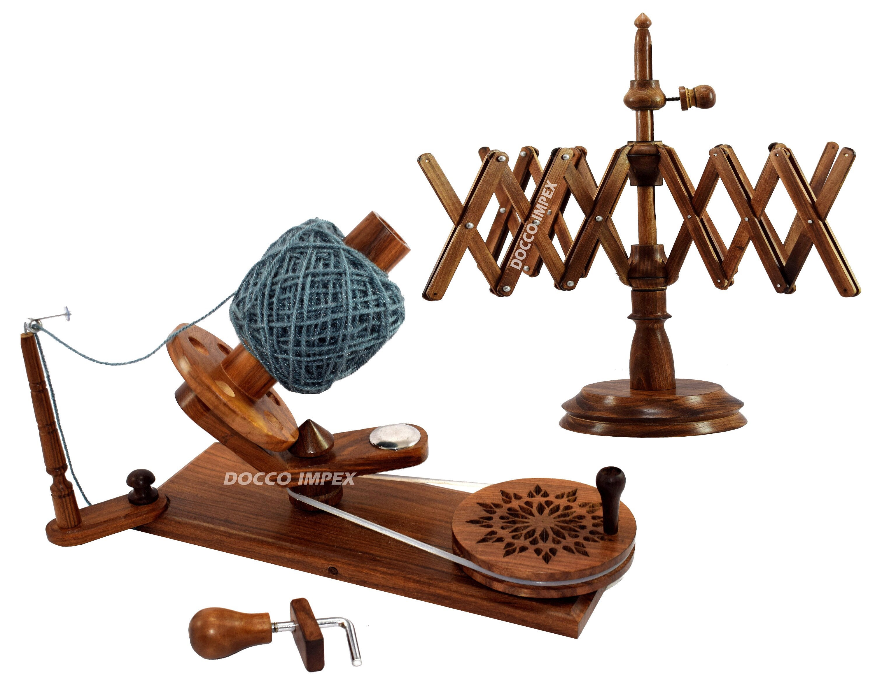 Halcyon's Maine Made Cherry Swift and Wooden Ball Winder Combo