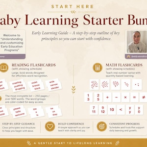 Baby Learning Starter Bundle: Reading & Math Flashcards (PDF and Video)