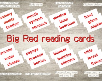 500 Big Bold Red reading program flash cards