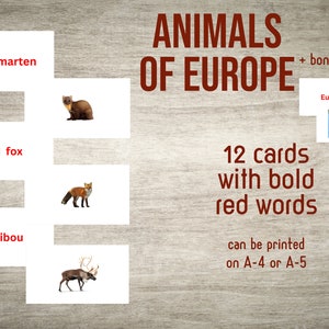 Karte mit Tiere und Europakarte(PDF)