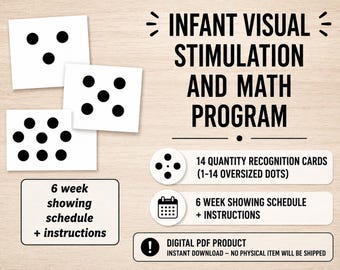 Tarjetas matemáticas de estimulación visual para bebés (PDF)