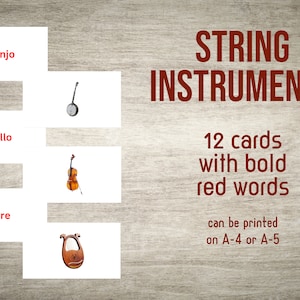 String musical instruments flash cards(PDF)